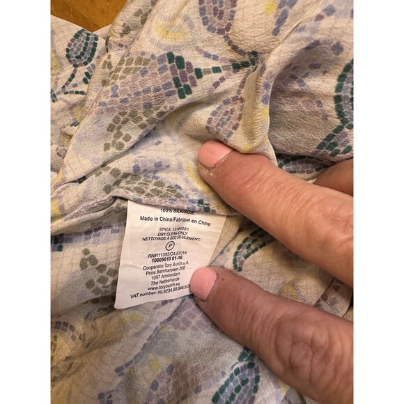 Authentic TORY BURCH 100% Silk Mosaic Romper in Provence Pompeii Sz M $350 a27 - Picture 7 of 7